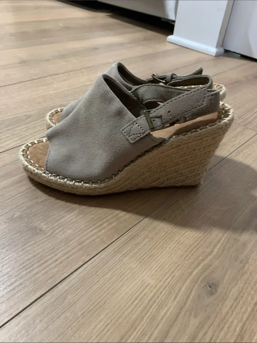 TOMS Taupe Suede Espadrille Slingback Sandals